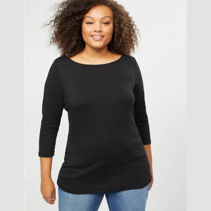 NWT Lane Bryant 3/4-Sleeve Boatneck Tee - 26/28